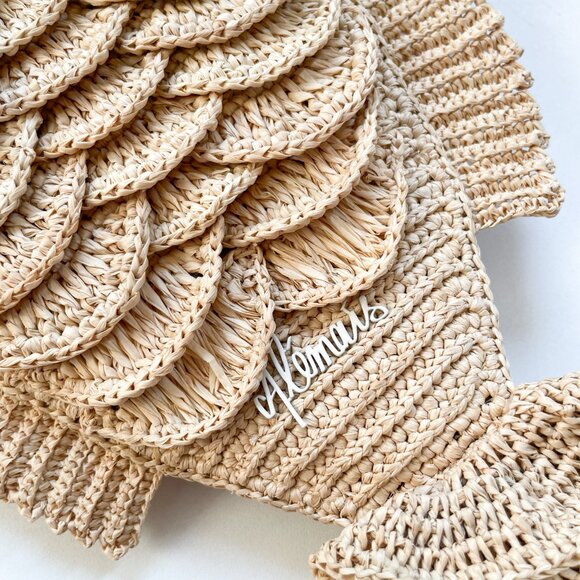 Alemais Horizon Raffia Fish Bag Natural One Size NEW NWT - Picture 5 of 11